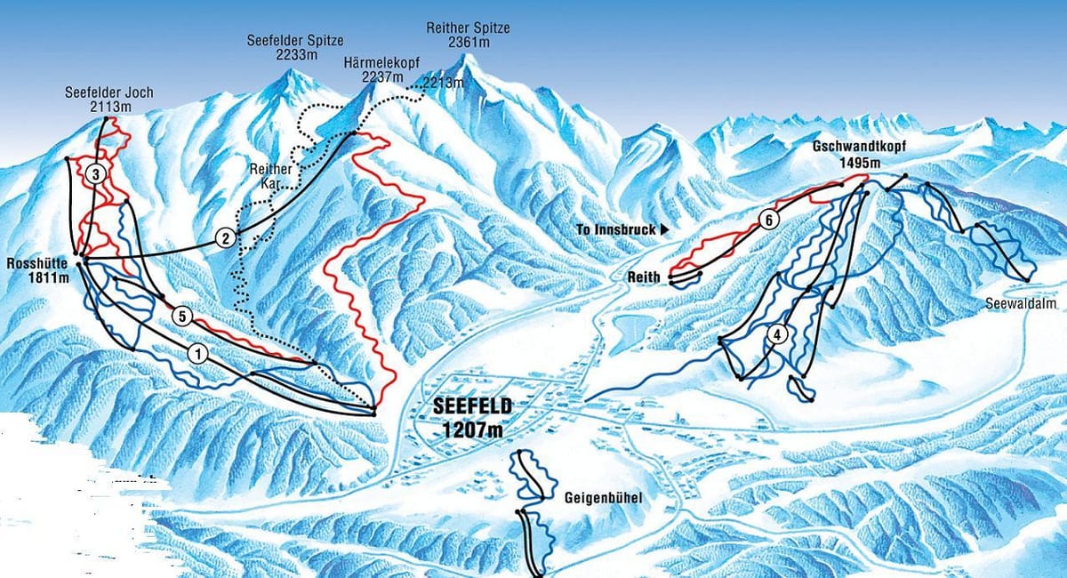 kaart van seefeld oostenrijk
