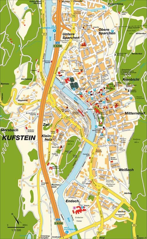 kaart van kufstein oostenrijk