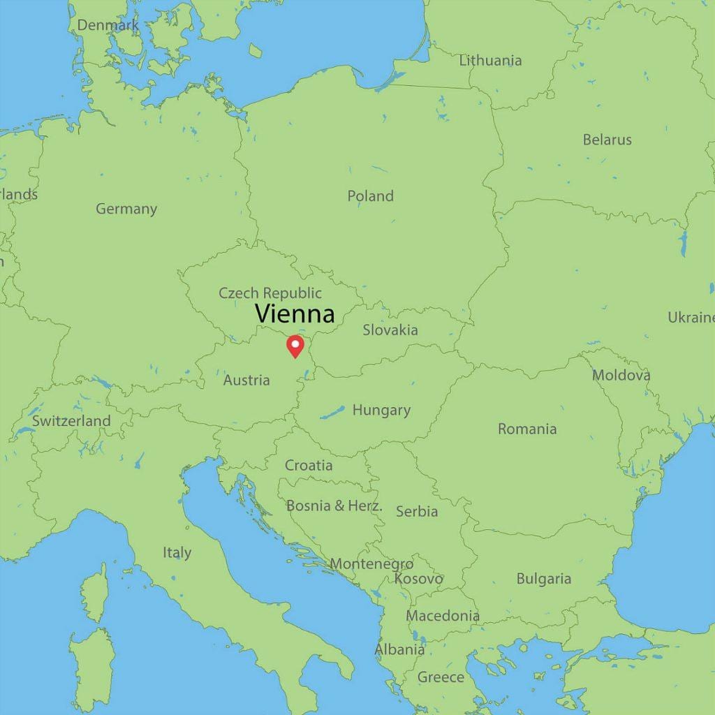 oostenrijk land in de kaart van de wereld