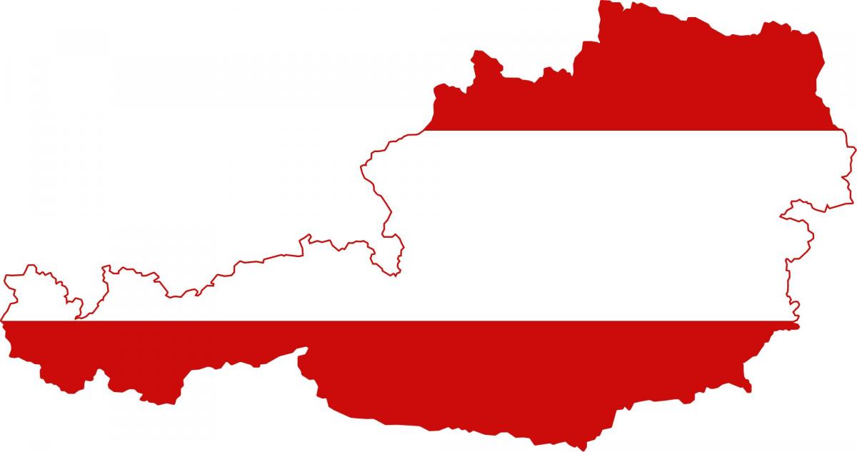 oostenrijk vlag van de kaart