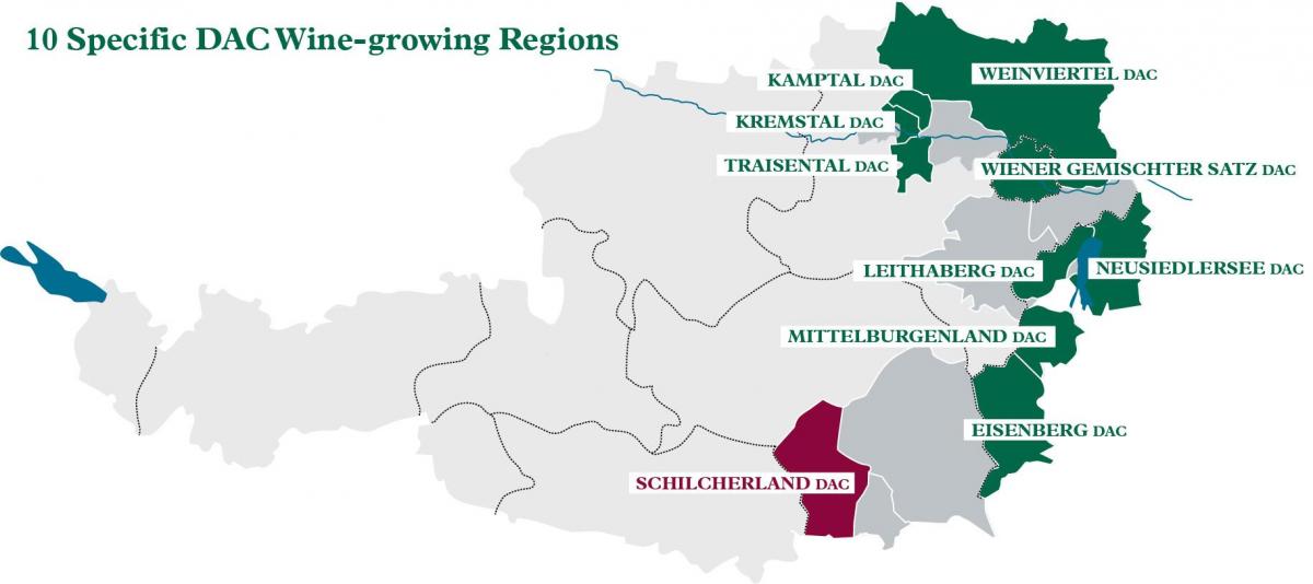 oostenrijkse wijn regio ' s in kaart