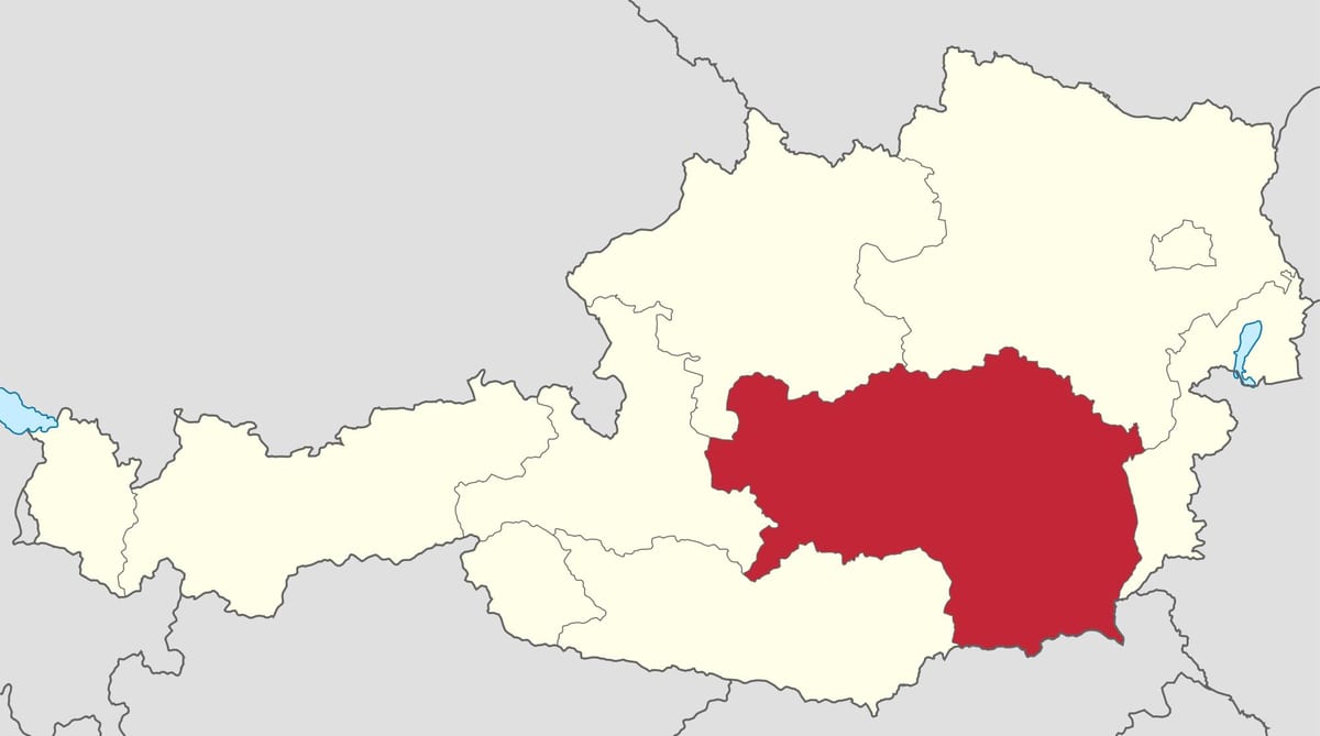 kaart van steiermark oostenrijk 