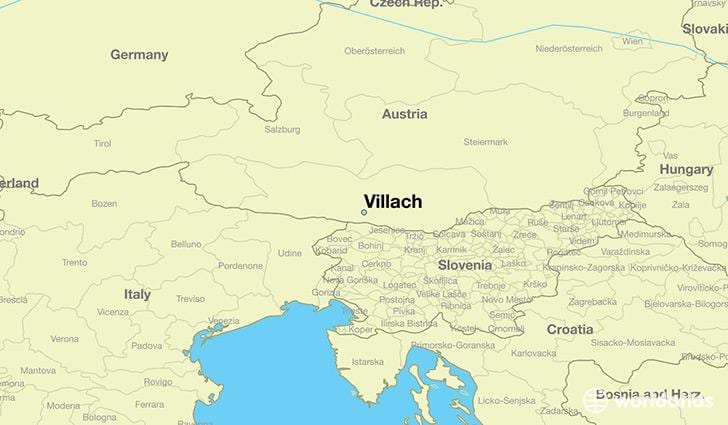 kaart van villach, oostenrijk