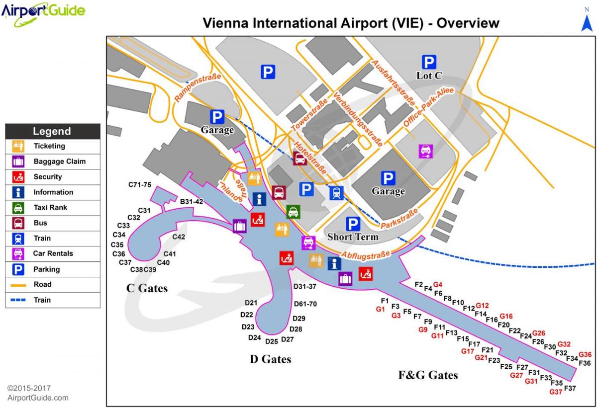 kaart van wenen oostenrijk luchthaven