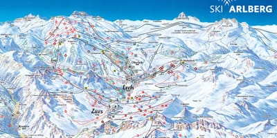 Kaart van arlberg, oostenrijk