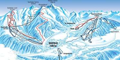 Kaart van seefeld oostenrijk