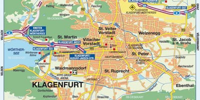 Kaart van klagenfurt, oostenrijk