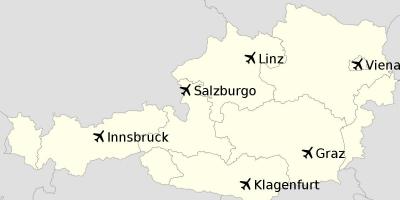 Luchthavens in oostenrijk kaart