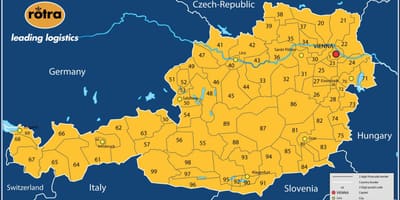 Kaart van oostenrijk postcode 