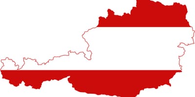 Oostenrijk vlag van de kaart