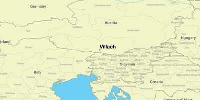 Kaart van villach, oostenrijk